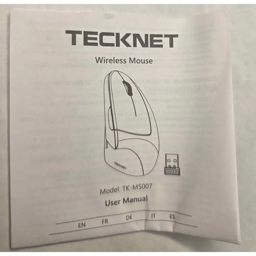 TECKNET Ergonomic Wireless Vertical Mouse with Bluetooth 4800 DPI